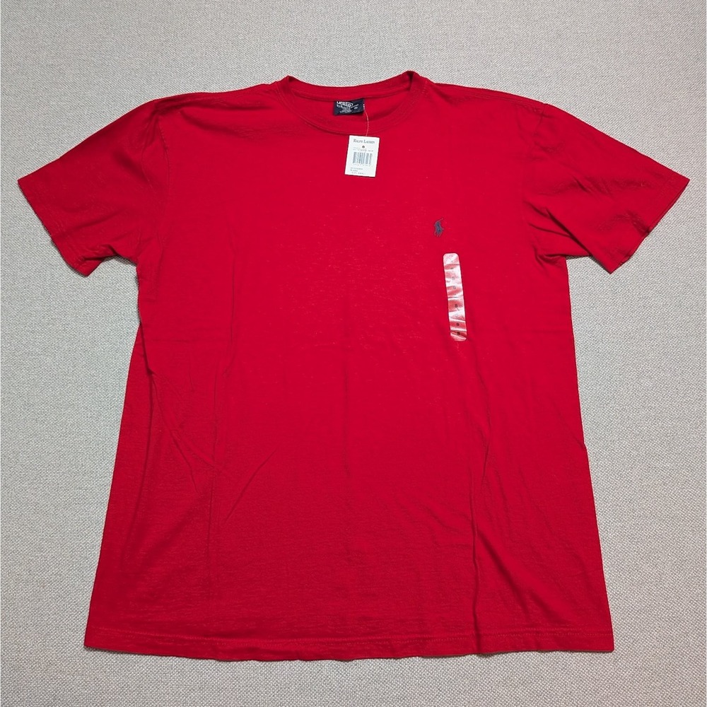 Polo Ralph Lauren Men's Red Small 100% Cotton Crew Neck T-Shirt Pony Logo NWT